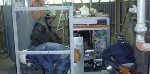 コンプレッサー移設